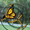 By Lori Telmann-Jones round butterfly stained glass