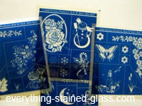 blue glass stencils