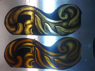 Yellow glass with swirls