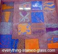 Colorful glass samples