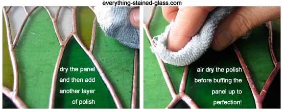 final stained glass patina polish