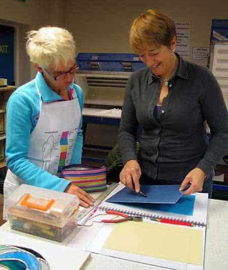 Milly Frances teaching stained glass