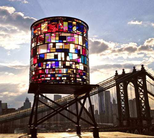 Tom Fruin stained glass watertower