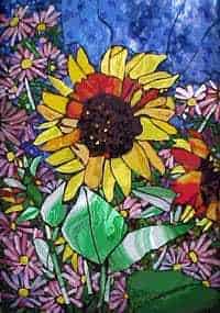 sunflower glass mosaic