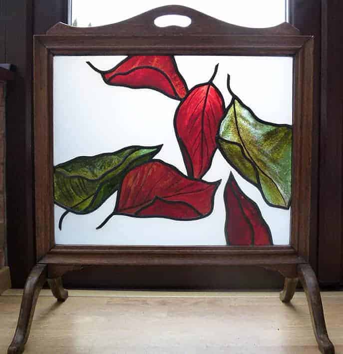 stained glass fire screen