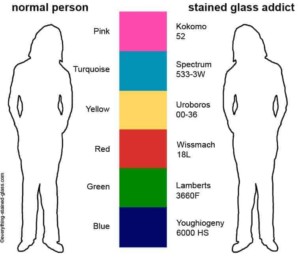 stained glass addicts seeing colour differently