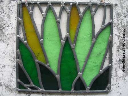how to stain glass - finished cemented panel before final clean