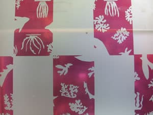 pink screenprinted glass enamels
