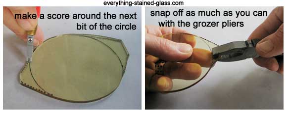 cutting stained glass circles