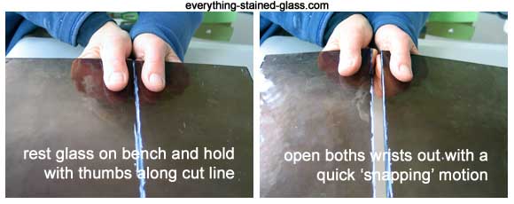 using thumbs to separate stain glass