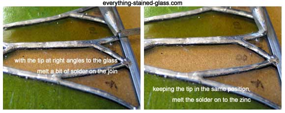 stain glass how to solder zinc
