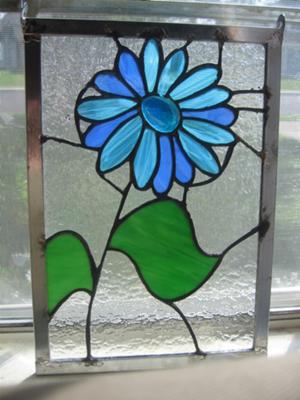 Blue glass flower