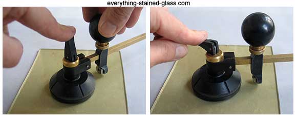 checking glass circle cutter