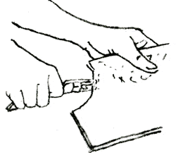 drawing of nibbling glass with pliers