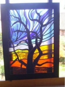 Stained Glass Winter Tree