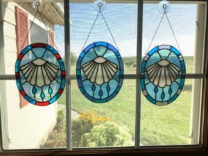 stained glass sea shells