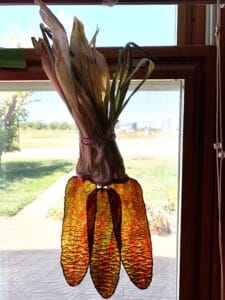 stained glass corn cobs