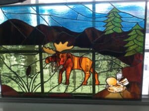 stained glass moose
