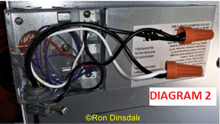 Image of rear of light box showing the wiring that you must get an electrician to do