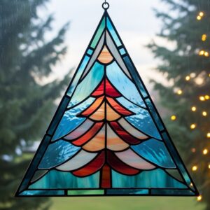 A colorful stained glass tree for christmas