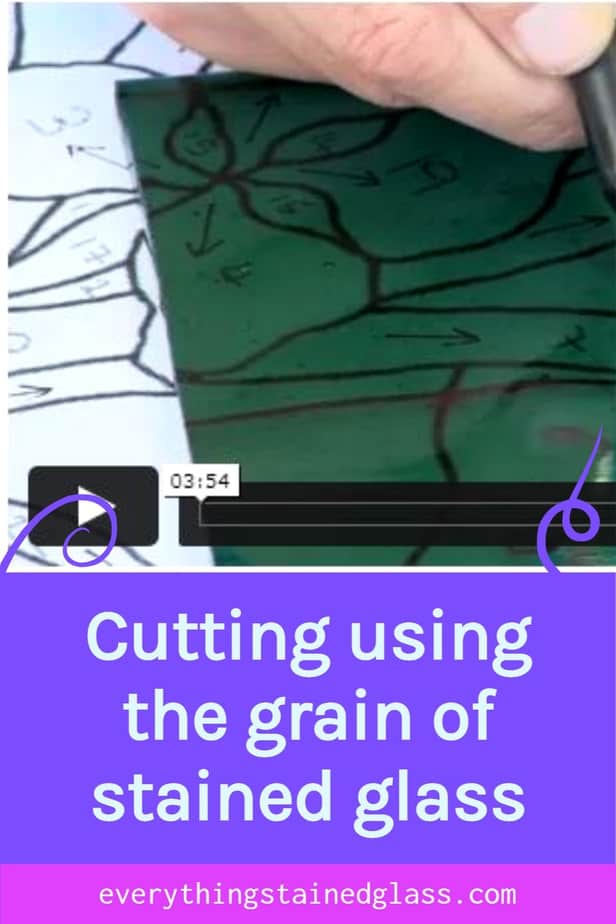 cutting using the grain of the stained glass - pinterest image