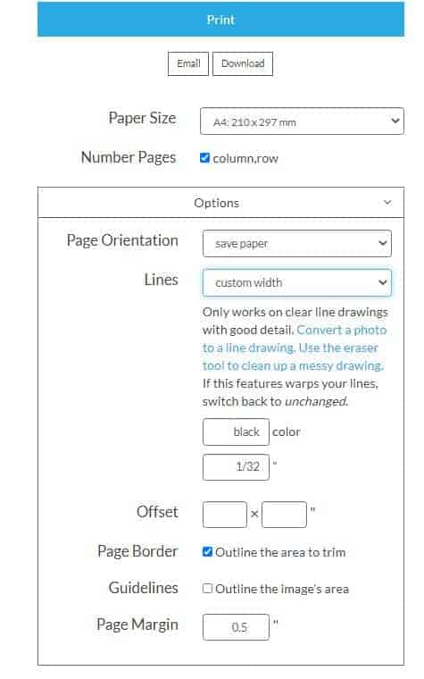 a screenshot showing the tool to change the width and type of the lines in the image