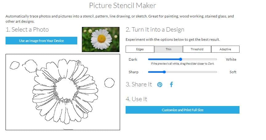 stained glass software helps designing with this picture stencil maker