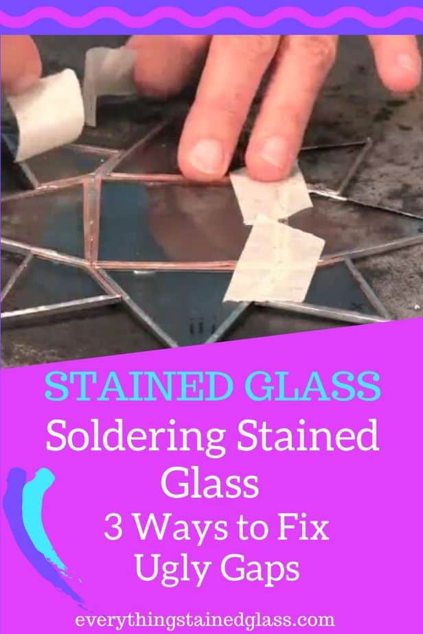 soldering stained glass showing how to solder over gaps