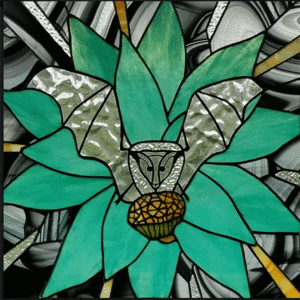 stained glass bat