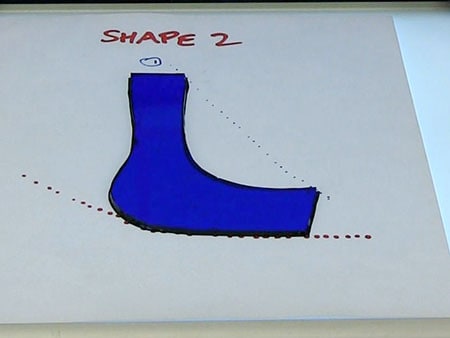 blue shape accurately cut on light box