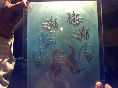 Silkscreened white glass