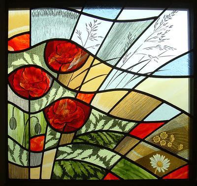 Stained Glass Poppies