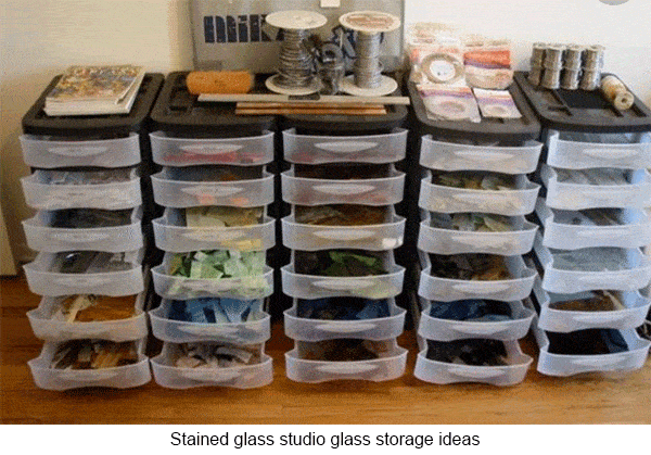 Storage for glass sheets  Stained glass crafts, Stained glass studio,  Stained glass diy