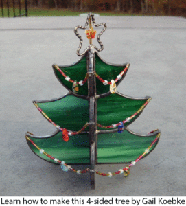 stained glass Christmas tree pattern