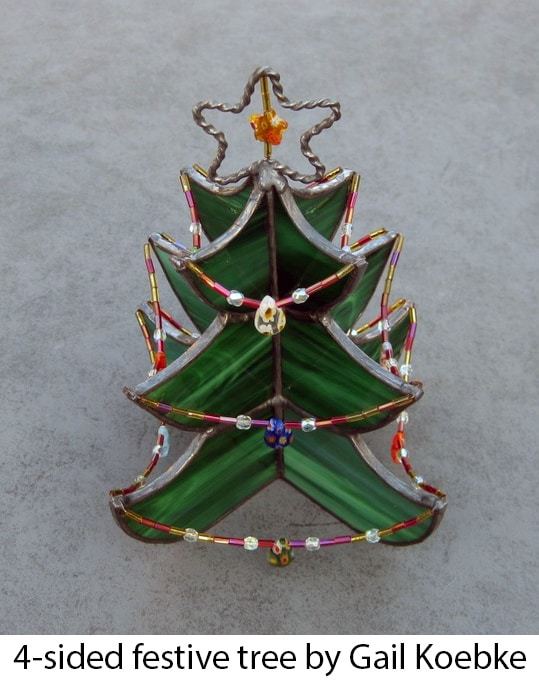 handmade star design MTO Christmas tree/window decorations in fused glass 