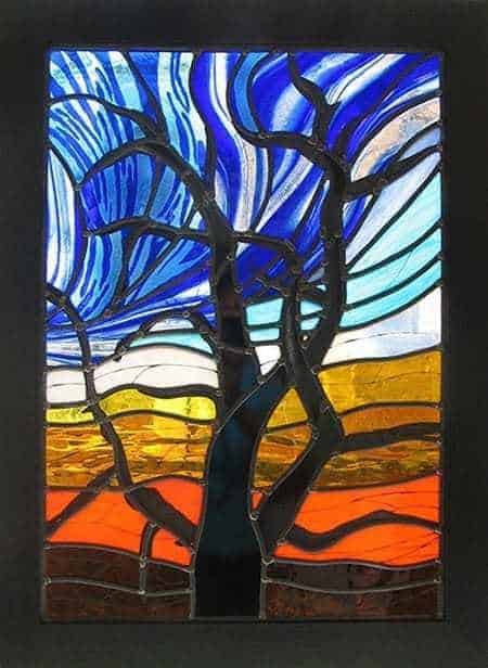 winter stained glass trees